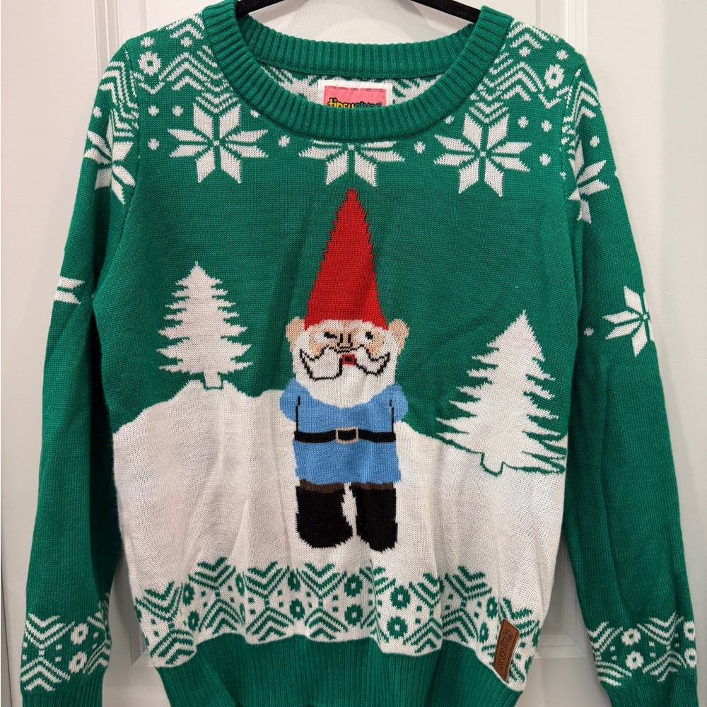 Tipsy Elves Green Gnome Crewneck Sweater